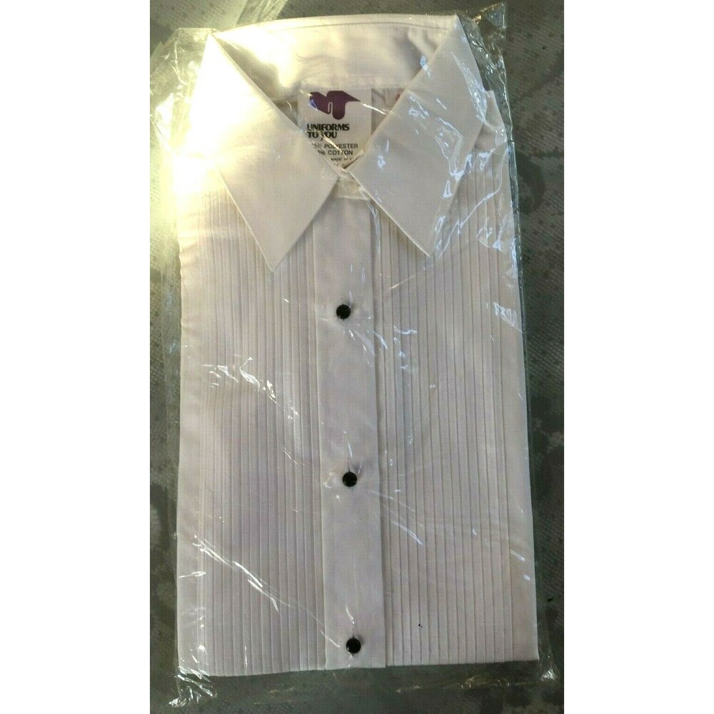 Tuxedo Shirt White Black Buttons Caterer Uniform Server Lay Down Women's 10 NIP